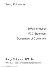 Sony Ericsson WT19i Declaration Of Conformity