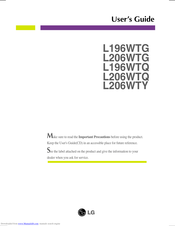 LG Flatron L196WTQ User Manual