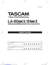 Tascam LA-80MKII Owner's Manual