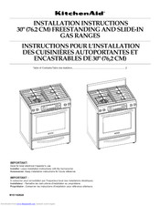 Kitchenaid KGSK901SBL02 Installation Instructions Manual