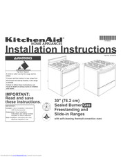 Kitchenaid KGRC707LWH0 Installation Instructions Manual