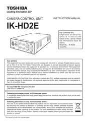 Toshiba IK-HD2E Instruction Manual
