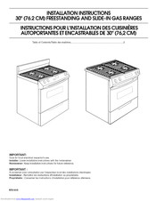 Kitchenaid KGSI901PBS01 Installation Instructions Manual