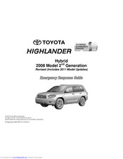 Toyota Highlander 2008 Emergency Response Manual