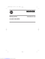 Hoover ACM16 Instructions For Use Manual