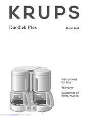 KRUPS Duothek Plus 464 Instructions For Use Manual
