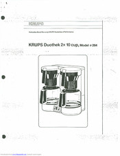 KRUPS DUOTHEK Instruction Book
