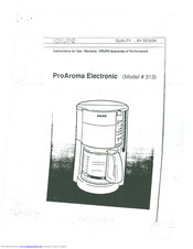 KRUPS PROAROMA ELECTRONIC Instructions For Use Manual