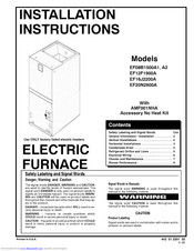 Icp EF08B1500A1 Installation Instructions Manual