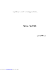 Konica Minolta 9825 User Manual