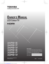 Toshiba 24PB1E Owner's Manual