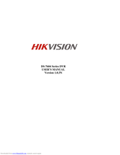 HIKVISION DS-7604 Series User Manual