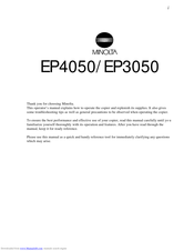 Minolta EP4050 Operator's Manual