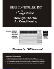 Heat Controller Comfort-Aire BG-103B Owner's Manual