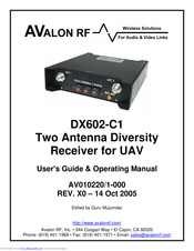 Avalon RF DX602-C1 User's Manual & Operating Manual
