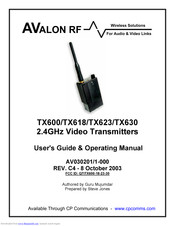 Avalon RF TX600 User's Manual & Operating Manual