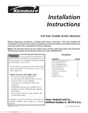Kenmore 41744252501 Installation Instructions Manual