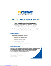 PV Powered PVP5200 Installation & Quick Start Manual