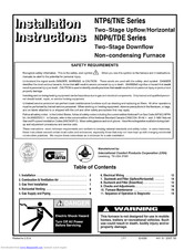 Icp NTP6125KJ Installation Instructions Manual
