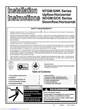 Icp NTGM/GNK Series Installation Instructions Manual
