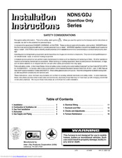 Icp GDJ075M12A1 Installation Instructions Manual