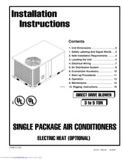 Icp PAMC36HA Installation Instructions Manual