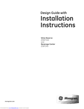 GE Monogram ZDWT240 Installation Instructions Manual