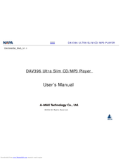 NAPA DAV396 User Manual