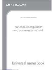 OPTICON UNIVERSAL MENU BOOK Command Manual