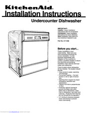 KitchenAid KUDA22ST Installation Instructions Manual