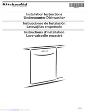 KitchenAid KUDS01ILWH6 Installation Instructions Manual