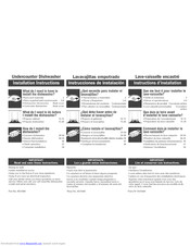 KitchenAid KUDS01D-SR Series Installation Instructions Manual