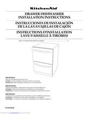 KitchenAid KUDH03DTSS3 Installation Instructions Manual