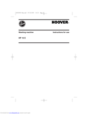 Hoover HP 16 E Instructions For Use Manual