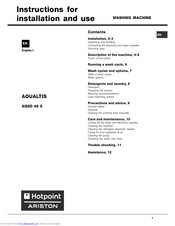 Hotpoint Ariston AQUALTIS AQ9D 48 X Instructions For Installation And Use Manual