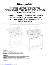 KitchenAid KDSS907XSP00 Installation Instructions Manual