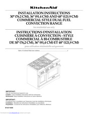 KitchenAid KDRS463VSS00 Installation Instructions Manual