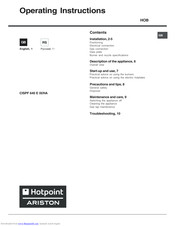 Hotpoint Ariston CISPF 640 E IX Operating Instructions & Cooking Manual