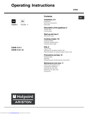 Hotpoint Ariston CISHB 10 A.1 IX Operating Instructions Manual