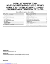 Magic Chef CERS858TCD0 Installation Instructions Manual