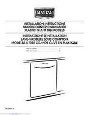 Maytag MDB6769AWB4 Installation Instructions Manual