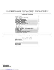 Maytag MED7000AG0 Installation Instructions Manual
