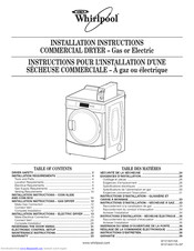 Whirlpool MDE22PDBYW0 Installation Instructions Manual
