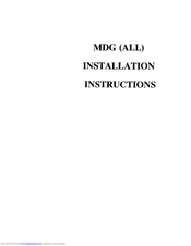Maytag MDG Series Installation Instructions Manual
