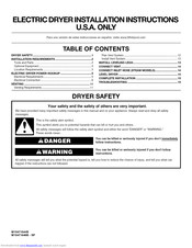 Maytag MEDE500VW2 Installation Instructions Manual