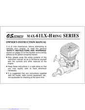 O.S. engine MAX-61LX-HRING SERIES Owner's Instruction Manual