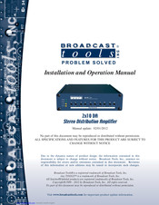 Broadcast Tools 2x10 DA Installation And Operation Manual