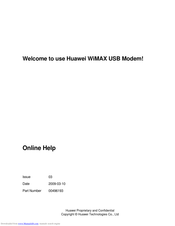 Huawei WiMAX Online Help Manual