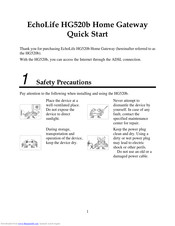 Huawei Echolife HG520b Quick Start Manual
