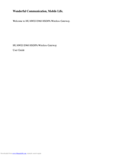 Huawei E960 HSDPA User Manual